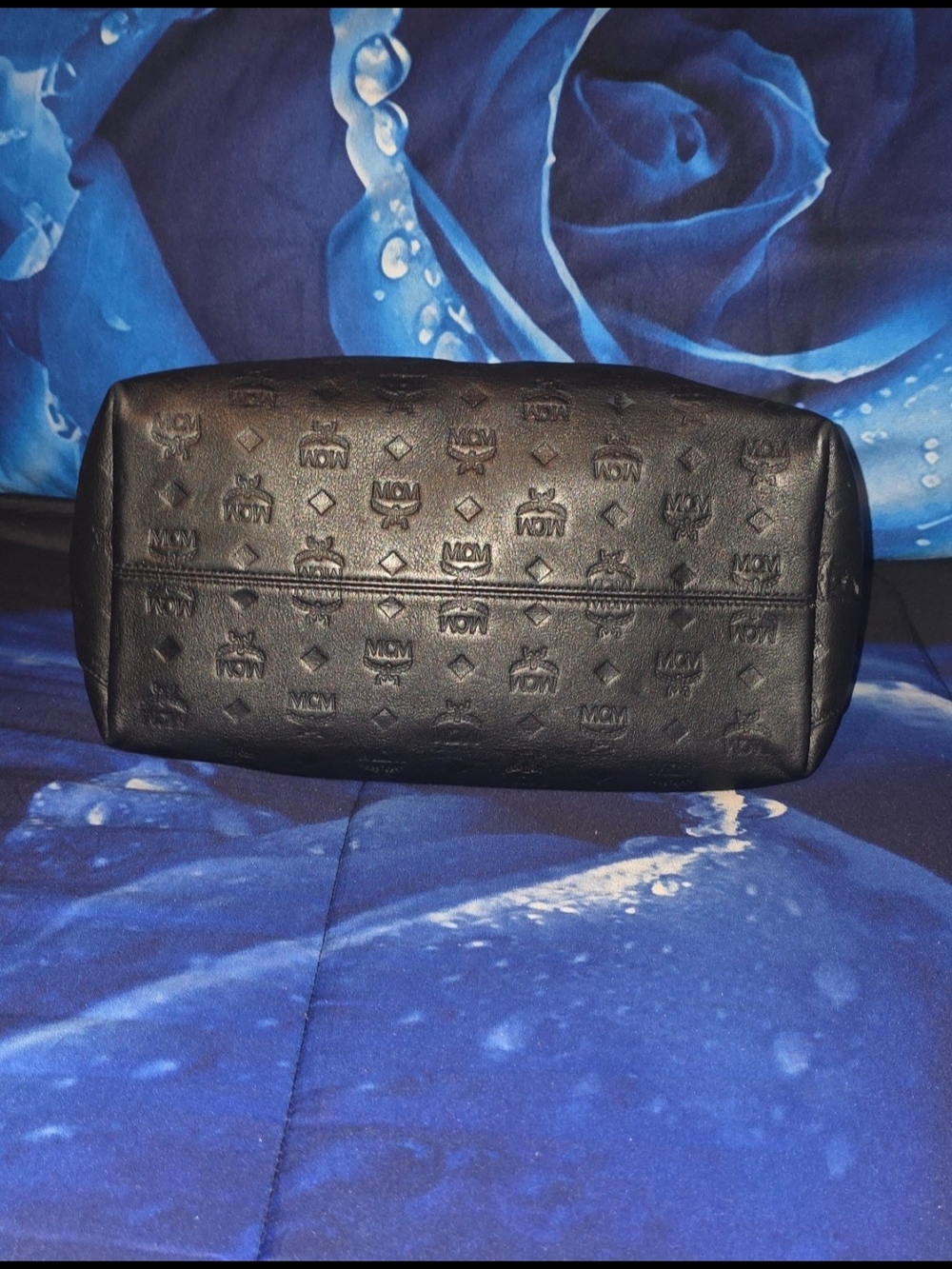 MCM Black Embossed Leather Shoulder Bag - Picture 3 of 11